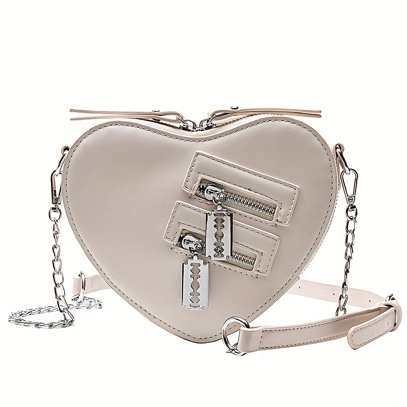 Heart Blade Zipper Chain Crossbody Bags Women Purses And Handbag for Women  Girl Casual Shoulder Purses Handbags Purse Clutch Bag