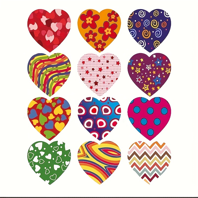 Sparkle Heart Stickers Red Love Scrapbooking Self-adhesive