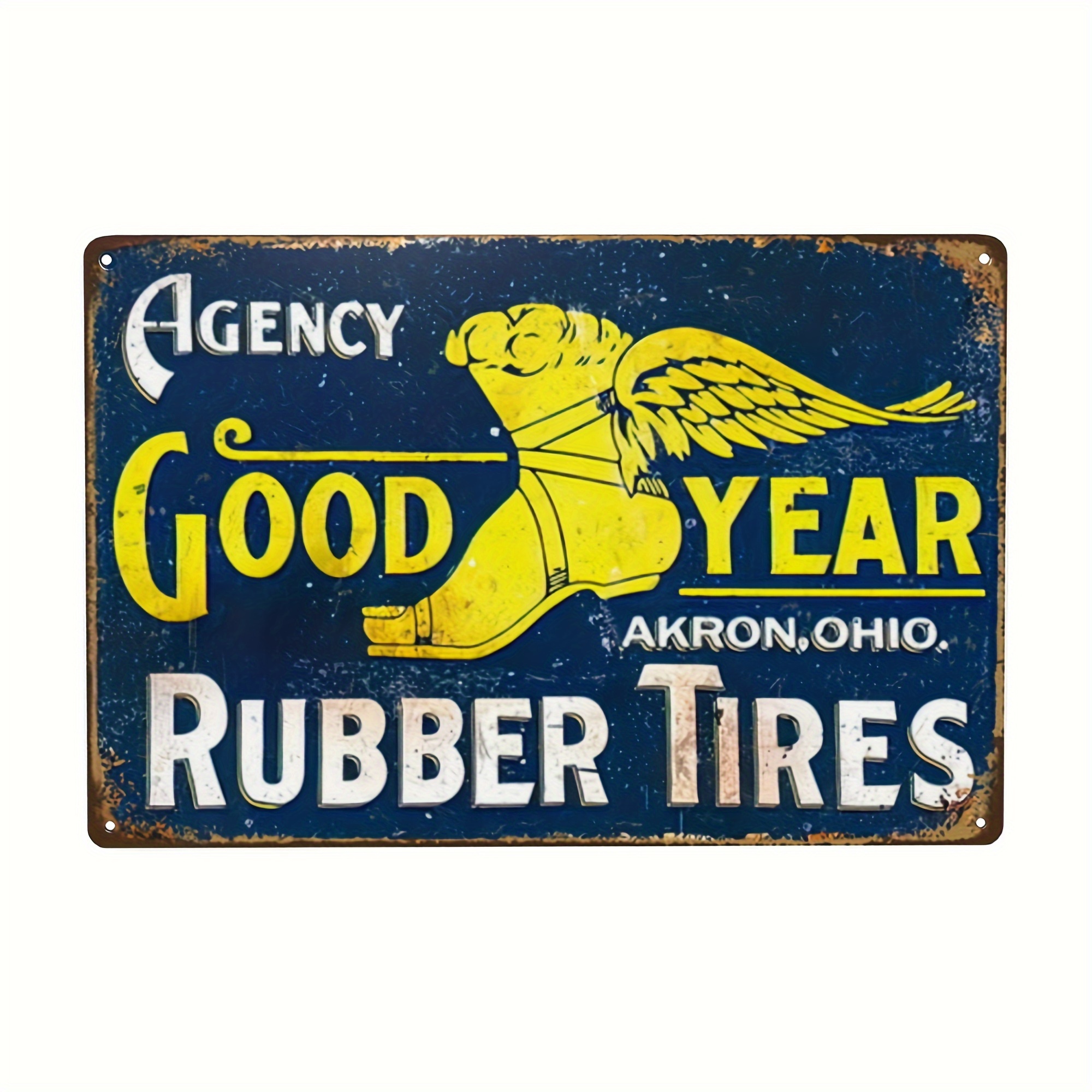 

1pc Retro Metal Tin Sign, Car And Motor Tire Metal Sign, Wall Art Decor, Vintage Kitchen Bedroom Cafe Bar Pub Living Room Wall Decor Plaque, 8x12lnch