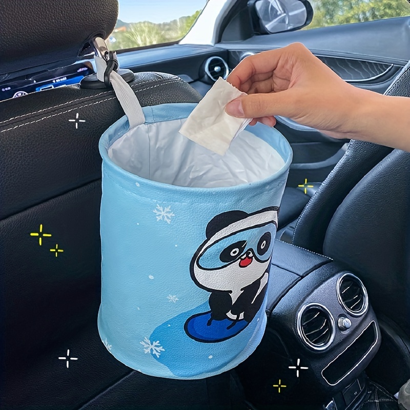 Car Trash Can Creative Cute Car Waterproof Suspension - Temu
