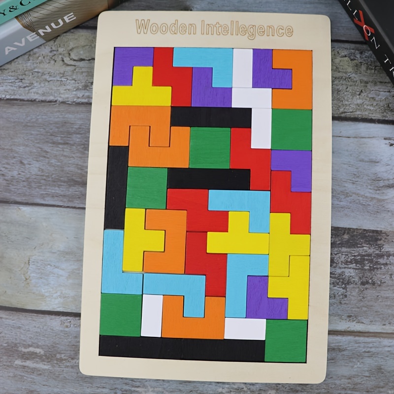 Puzzles en bois pour les enfants de 4 à 8 ans 8-10 Épais Coloré 3D Blocs  russes Et Casse-tête Tangram Jigsaw Stem Intelligence Jouets Cadeau  éducatif pour Tod