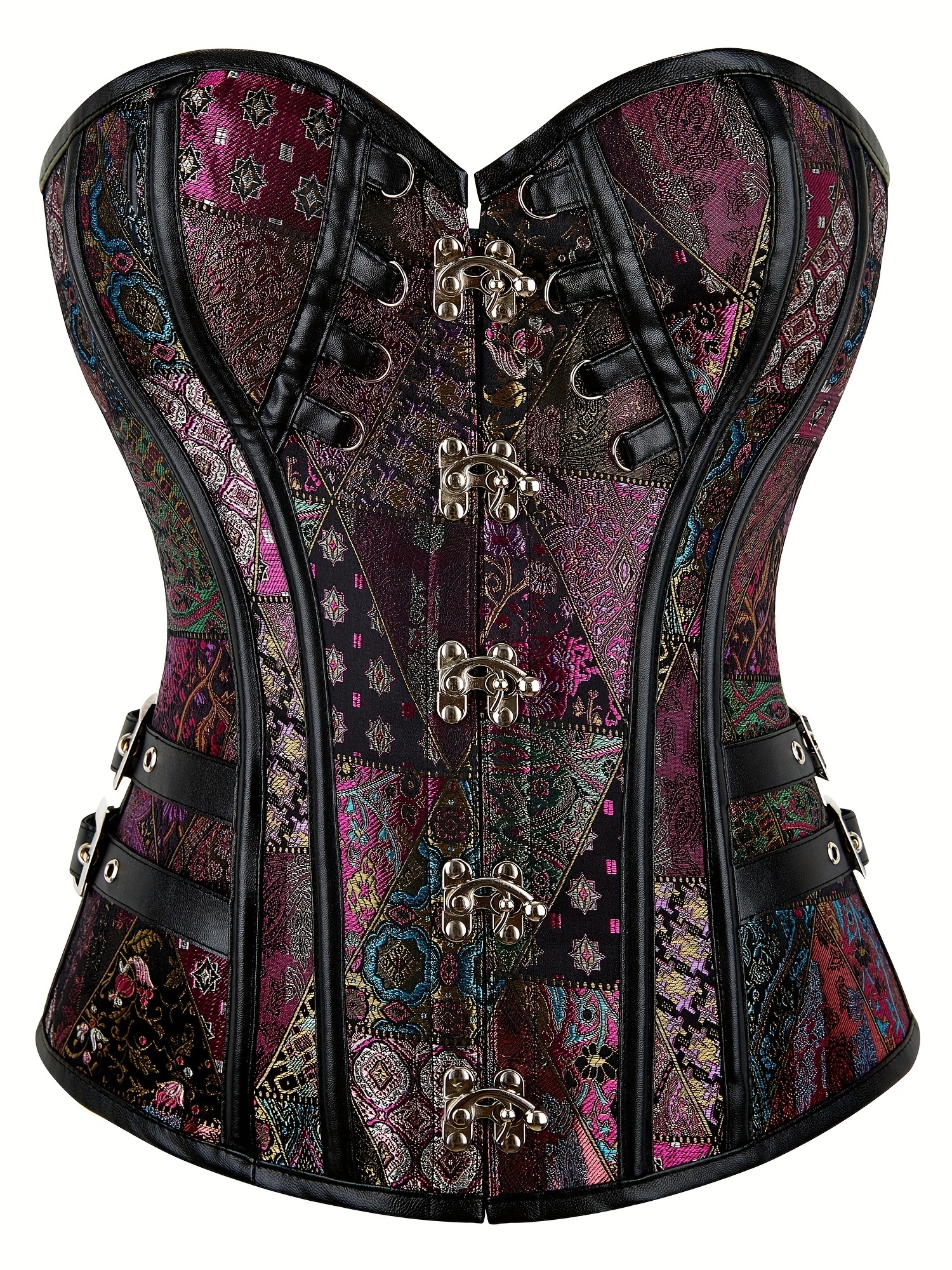 Victorian Corset Sexy Bustier Top Corselet Overbust Paisley