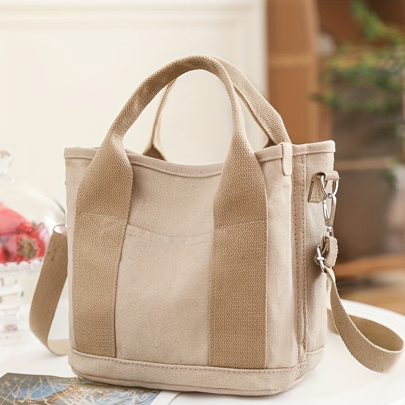 Simple Wide Strap Canvas Tote Bag Durable Lightweight - Temu Canada