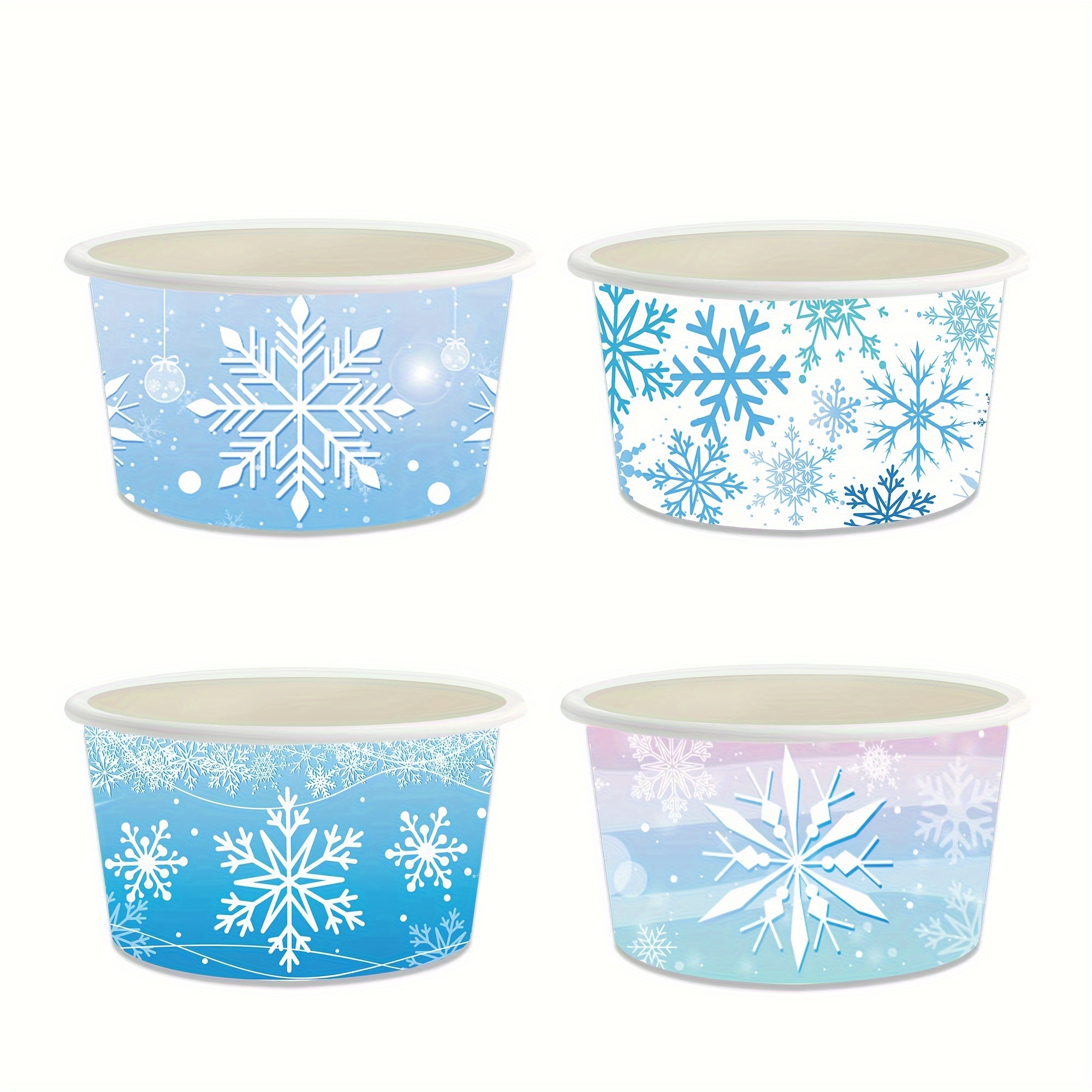 200 Pieces Christmas Treat Snack Cups 8OZ Xmas Elements Treat Snack Cups  Christmas Gingerbread Bowls Disposable Ice Cream Bowls Snack Cups Bowls for