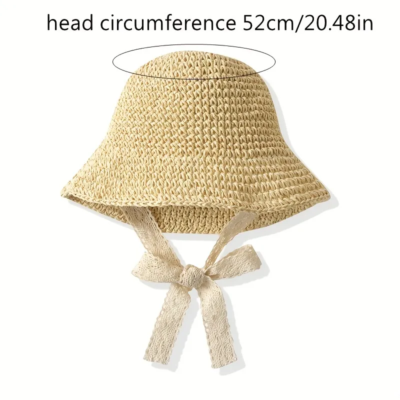 Children Soft Straw Hat Beach Sun Protection Sunshade Hat For Girls Summer  - Temu
