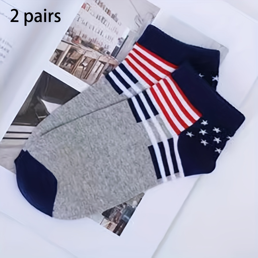 3 Pares Calcetines Hombre Patrón Bandera Estadounidense - Temu