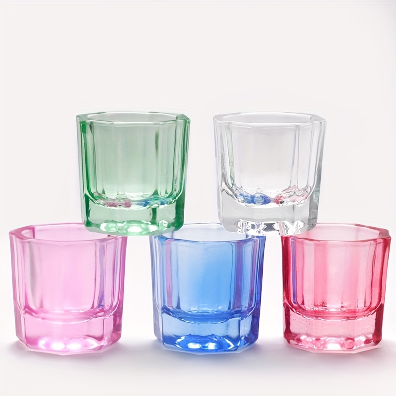 Nail Art Octagonal Glass Cup Holder Manicure Special - Temu