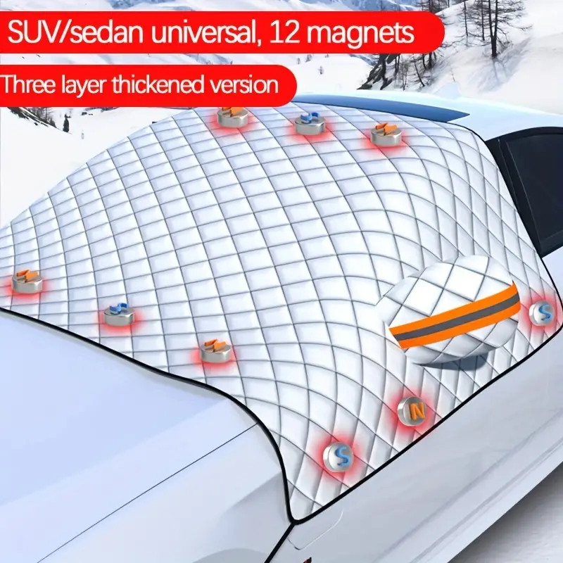 Auto schneedecke Pe aluminiumfolie + 5 Magnete Winter - Temu Germany