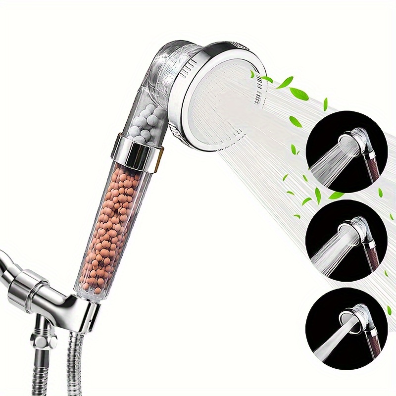Pommeau de douche ionique à débit puissant avec perles pour augmenter la  pression et économiser de l'eau Pommeau de douche à main avec 3 modes de  bain