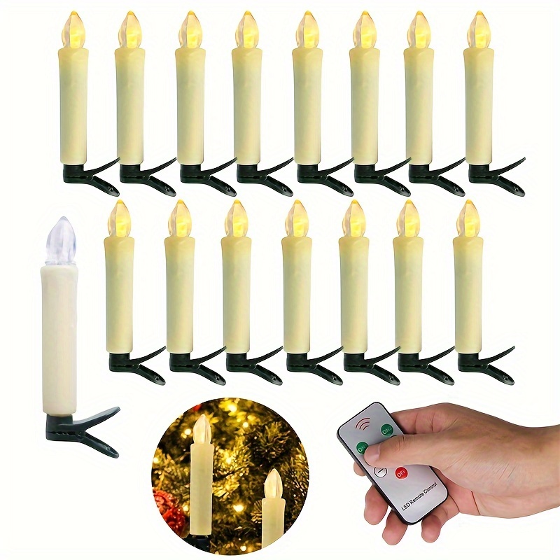 10 PCS Christmas Tree Candles Light Timer Remote Flameless Flashing Led  Electronic Candle New Year Home Decoration Candle Red