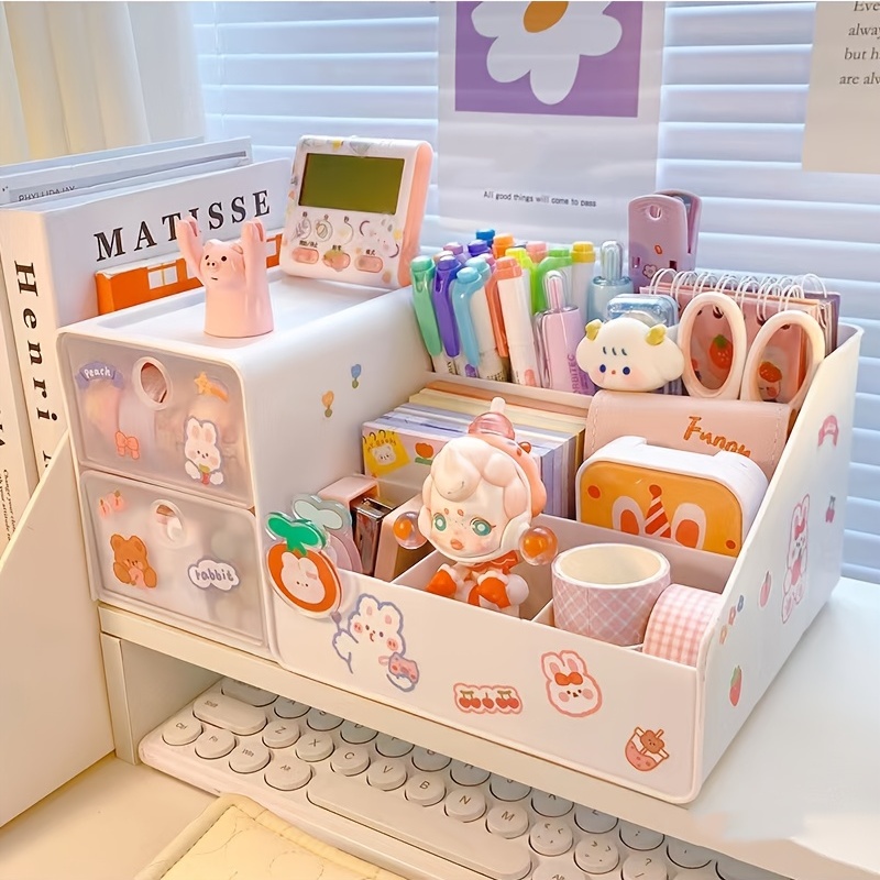 Kawaii Multi layer Desktop Storage Box Toy Storage Box - Temu
