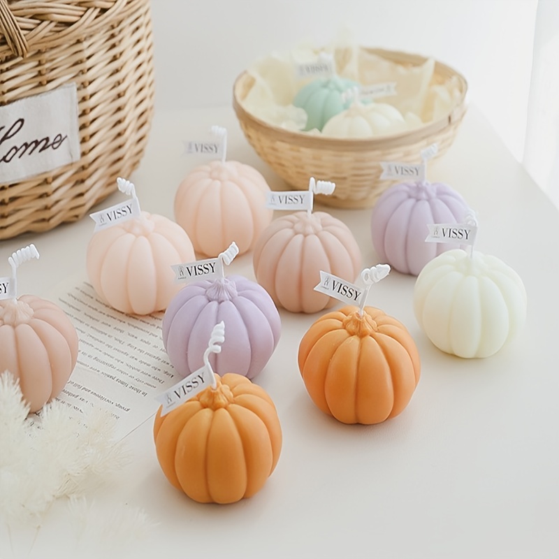 4 velas perfumadas con forma de calabaza de Acción de Gracias, velas de  calabaza de otoño, velas de calabaza naranja, velas decorativas para el  hogar