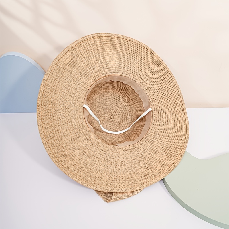 Wide Brim Straw Hat Sunshade Chain Decoration Gift For Her