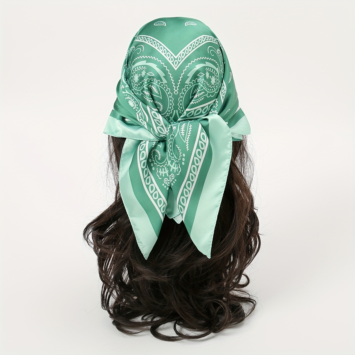 Vintage Paisley Print Bandana Elegant Satin Square Scarf Imitation Silk  Women Head Wrap Hair Accessories - Temu