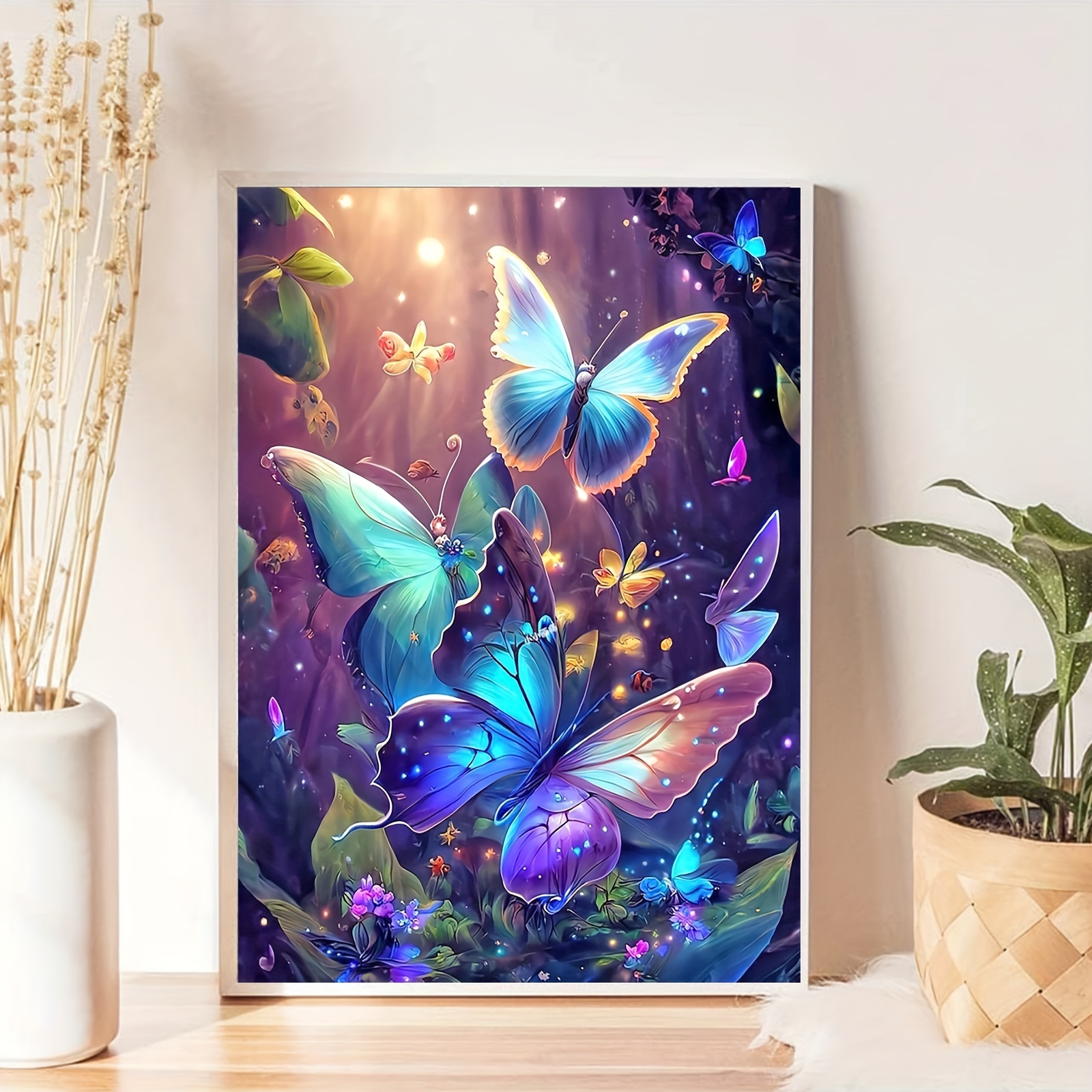 1pc 5d Diamond Painting Kit For Adults, Full Diamond Art Animals Butterfly  Rhinestone Painting With Diamonds Pictures Arts And Crafts For Home Wall De