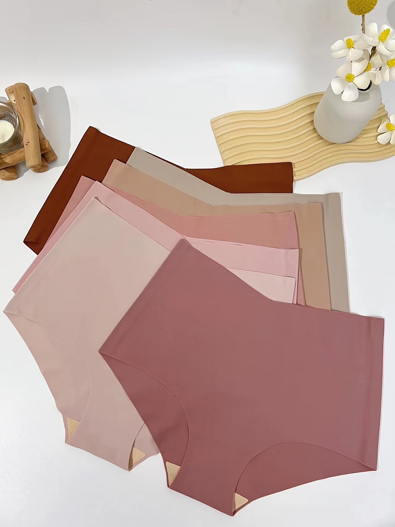  FallSweet No Show High Waist Briefs Underwear For Women  Seamless Panties,Pack Of 5