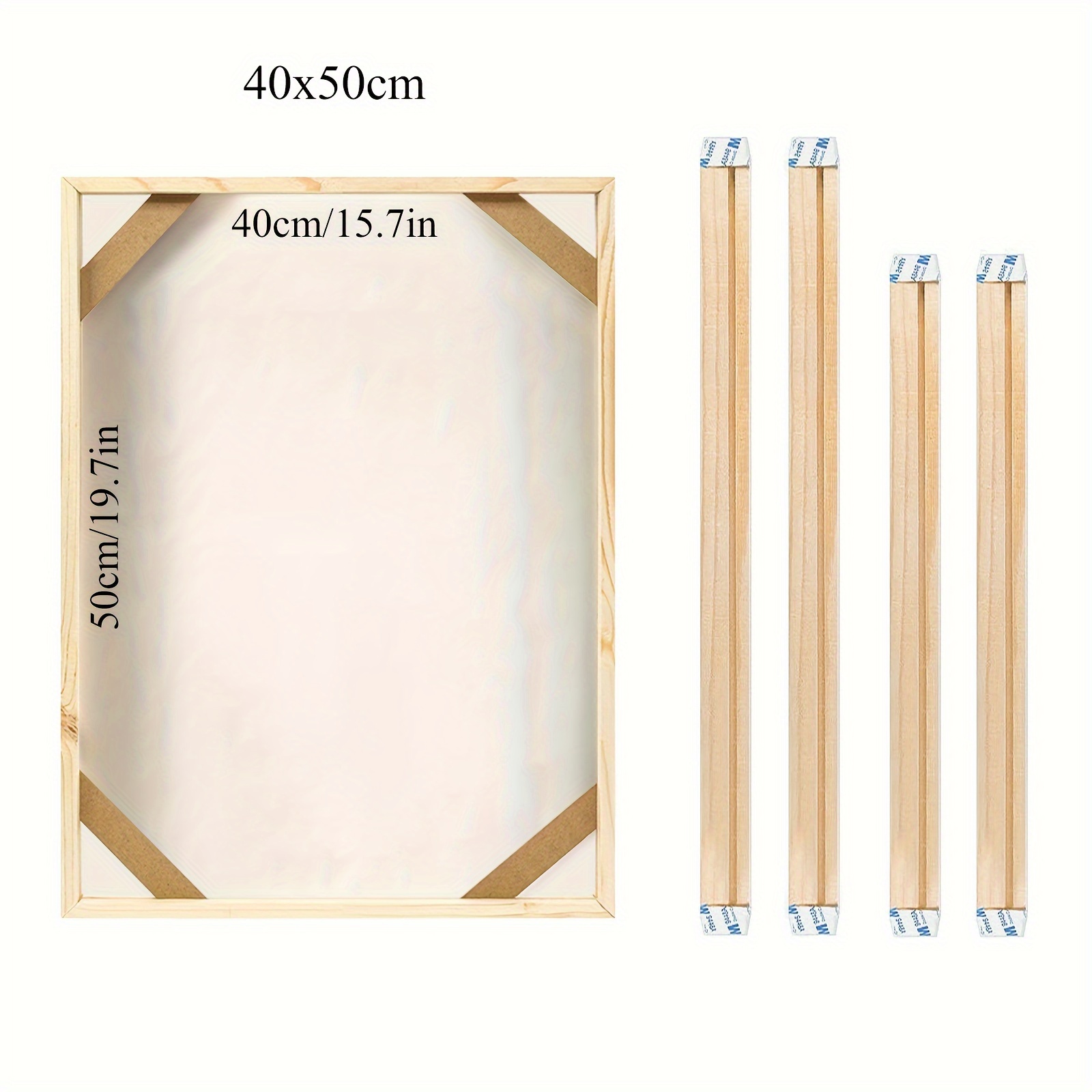 Canvas Stretcher Bars Wood Paint by Numbers DIY Stretched Frame Strip 40CM  50CM