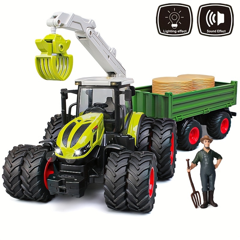 Paquete de 3 tractor de juguete de granja con 40 figuras de animales de  plástico y juego de cerca, figuras de granja, vehículo de agricultor de