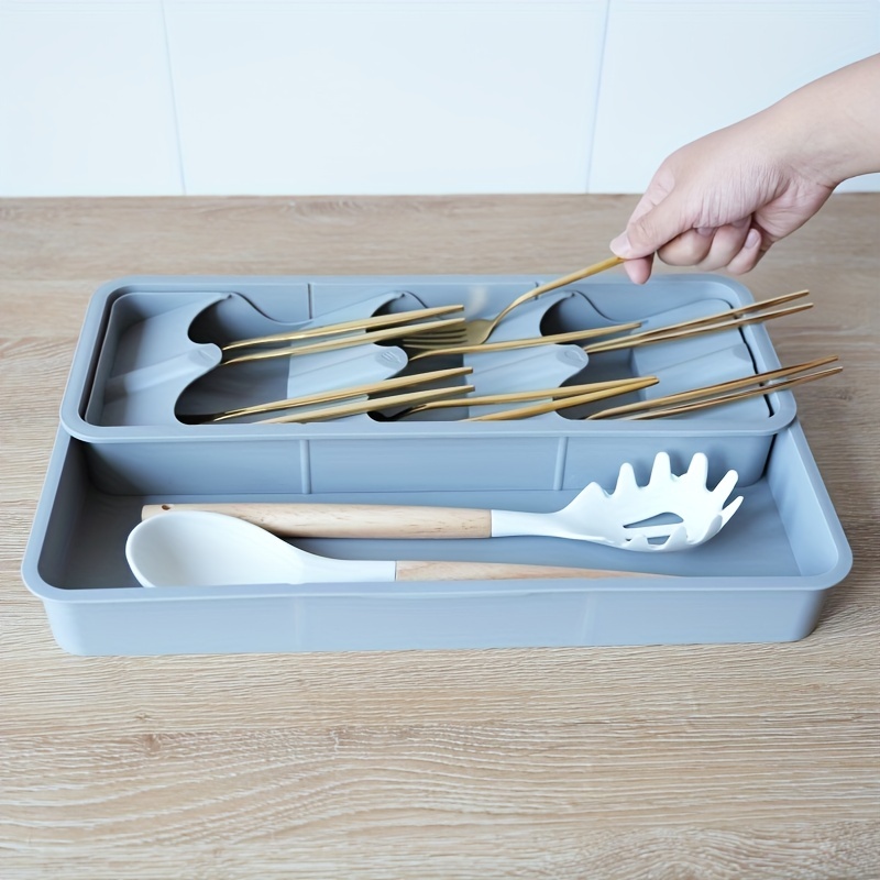 Kitchen Cutlery Storage Tray Knife holder Kitchen Organizer Kitchen Container  Spoon Fork Storage Separation Knife Block Holder