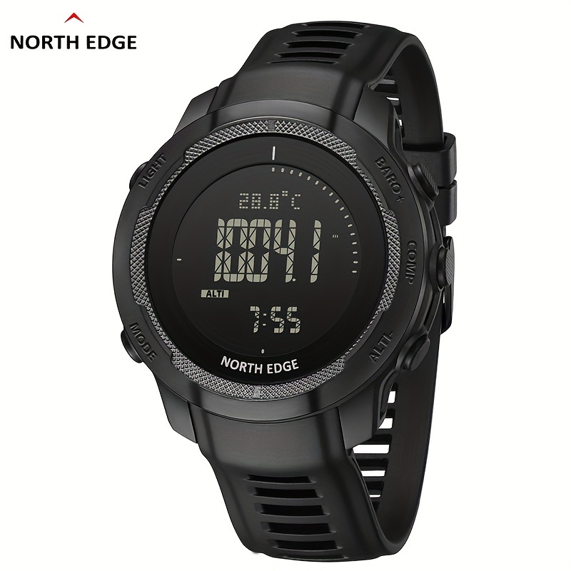 north edge vertico mens digital watch carbon fiber case smart watch sports waterproof watch with altimeter barometer compass functions