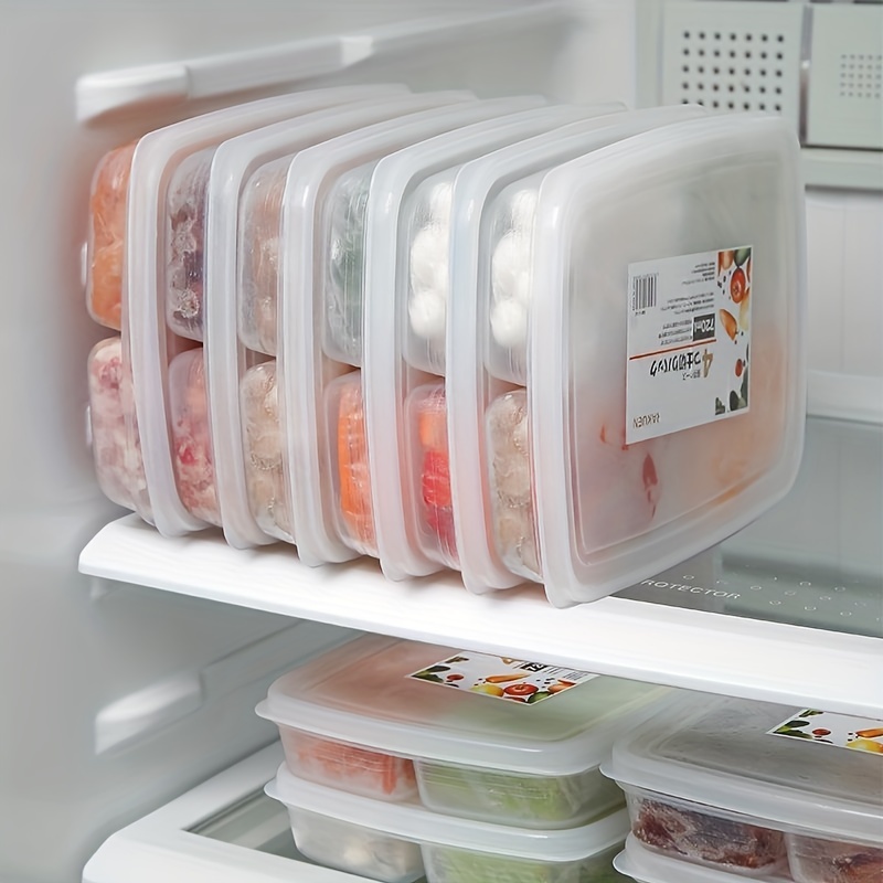 1pc Clear Refrigerator Freezer Storage Organizer Box With Divided