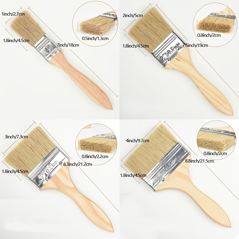 Bates- Chip Paint Brushes, 3 Inch, 6 Pack, Chip Brush, Brushes for  Painting, Paint Brushes, Stain Brushes for Wood, Natural Bristle Paint Brush,  3 Inch Paint Brush, Chip Paint Brushes for Paint 