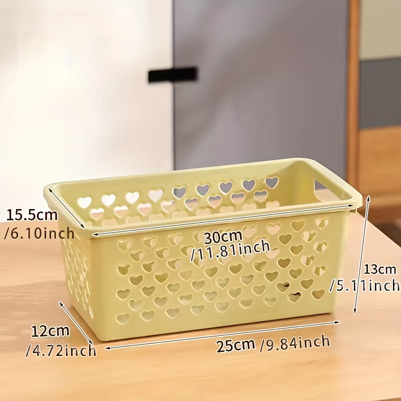 Hollow Out Large Plastic Desktop Storage Box With Handles, Folding Sundries Storage  Basket For Cosmetic, Stationery, Tolietry, Snacks, Household Storage  Organizer For Bathroom, Bedroom, Living Room, Home, Dorm - Temu