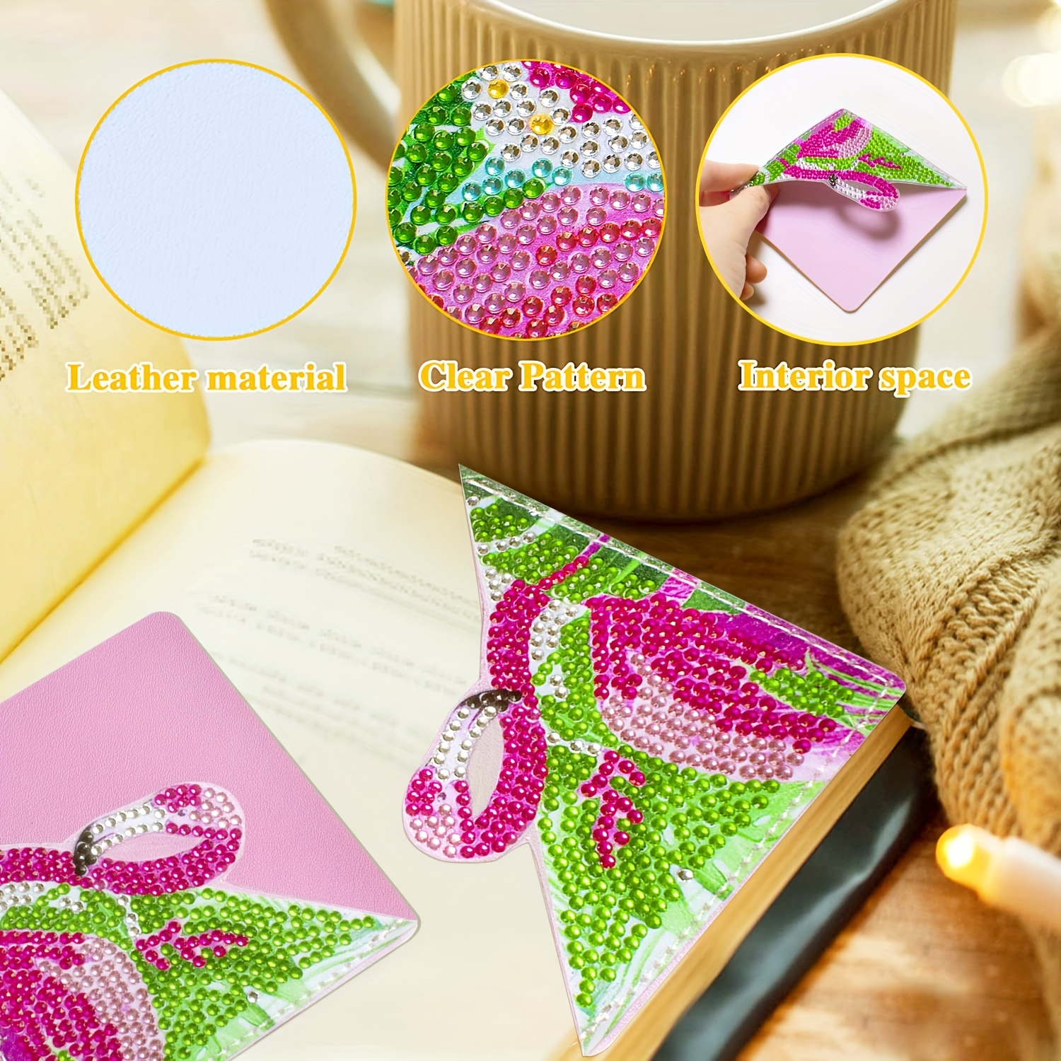 Moncey 6pcs DIY Birthday Card Diamond Handmade Painting Kits Greeting Cards