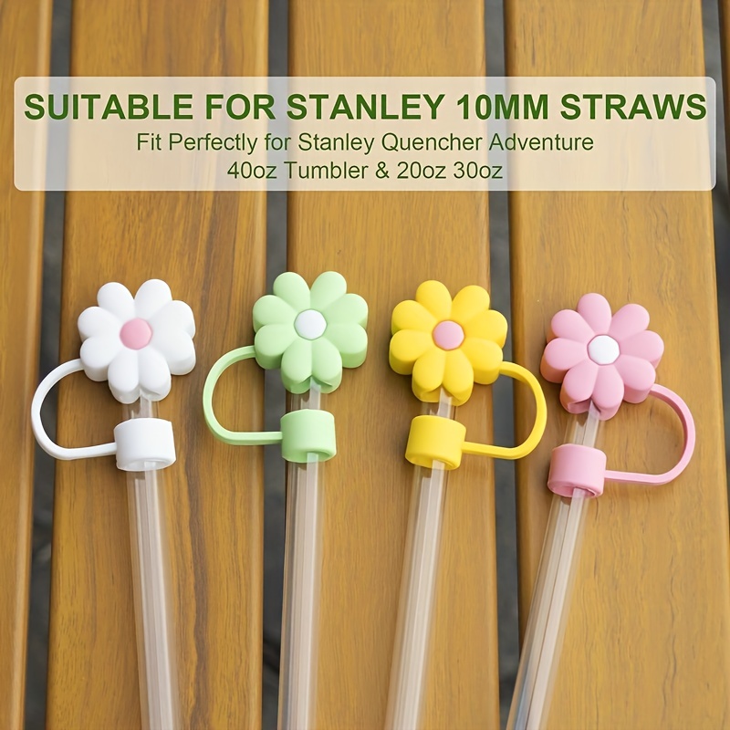 Silicone Straw Cover Flower Straw Cover Compatible With - Temu