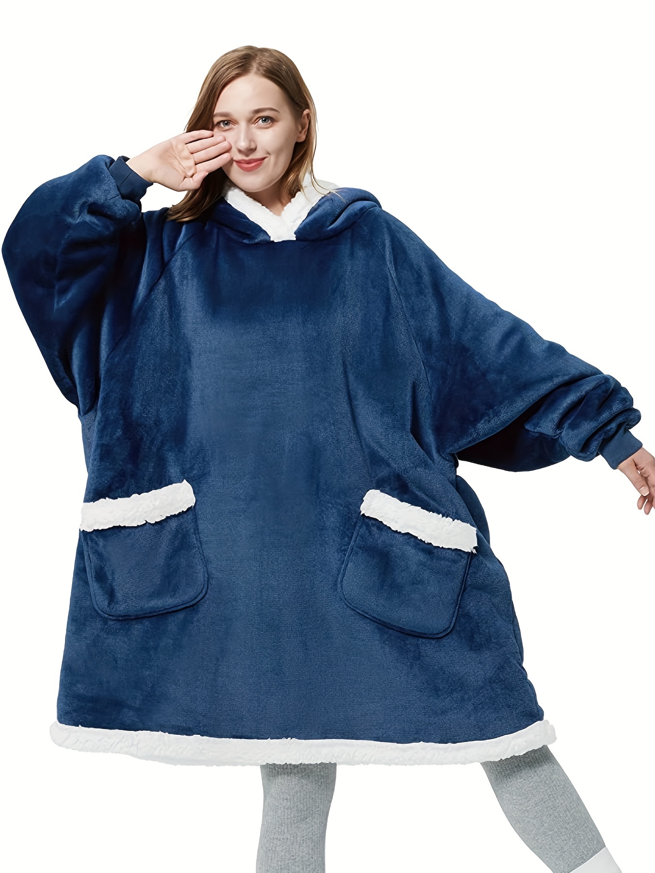 Wearable Blanket Hoodie for Women/Kids/Men, Oversized & Cozy Sherpa Lined Hoodie  Sweatshirt Blanket Zipper(Pink,Long) : : Clothing, Shoes &  Accessories