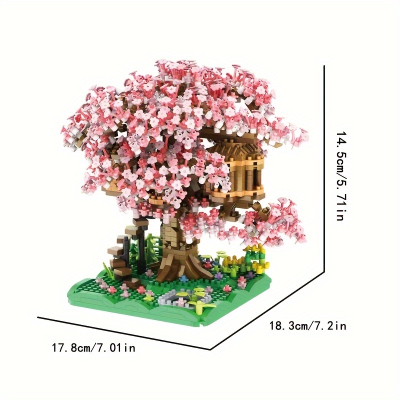 upgraded version cherry tree house bonsai construction set building blocks diy toys home decoration ornaments halloween thanksgiving day christmas gifts