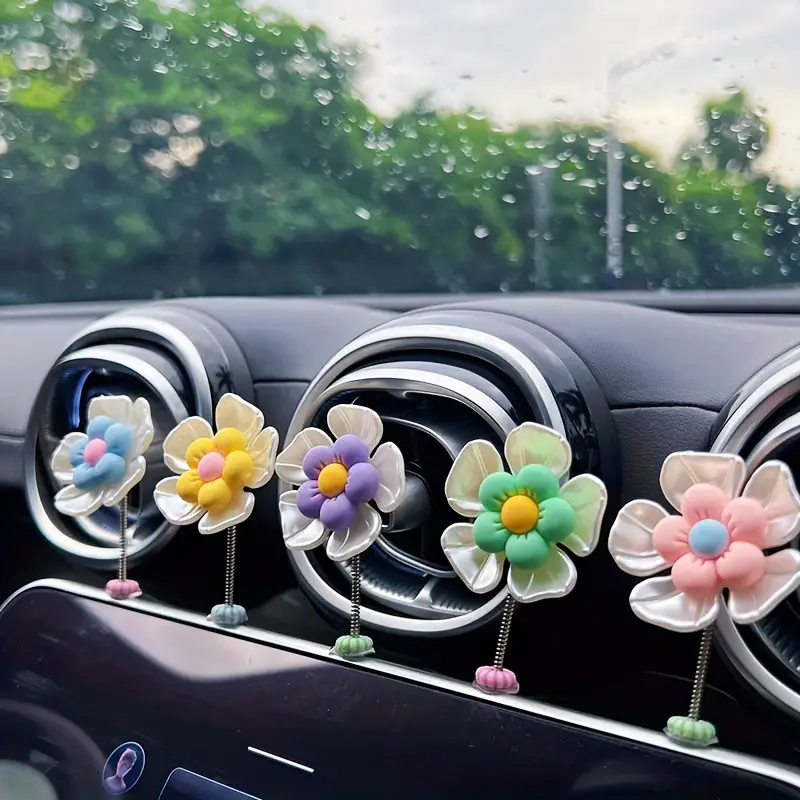 5 Stück Blumendesign Auto ornament Niedliche Schaukel Kleine