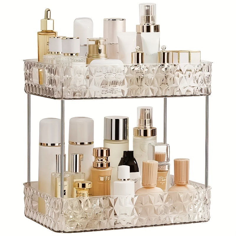 2 3 Layers Cosmetics Shelf Bathroom Transparent Storage Rack - Temu