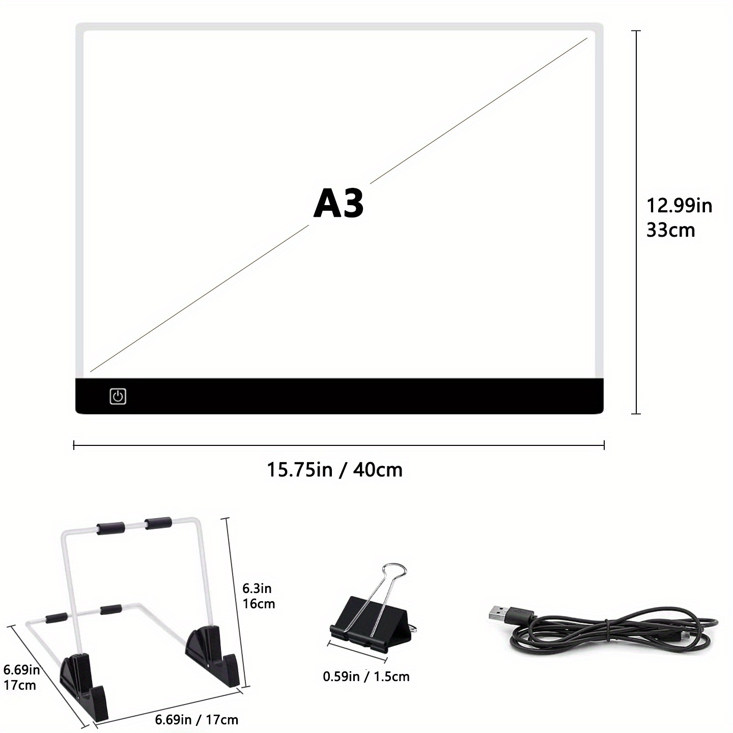 A3 / A4 Size] Adjustable Brightness Tracing Light Box with USB-C