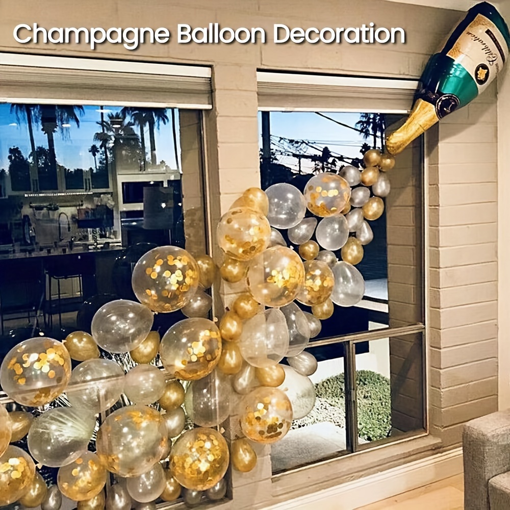 Bouteille De Champagne Verre À Vin Célébration Ensemble De Ballons