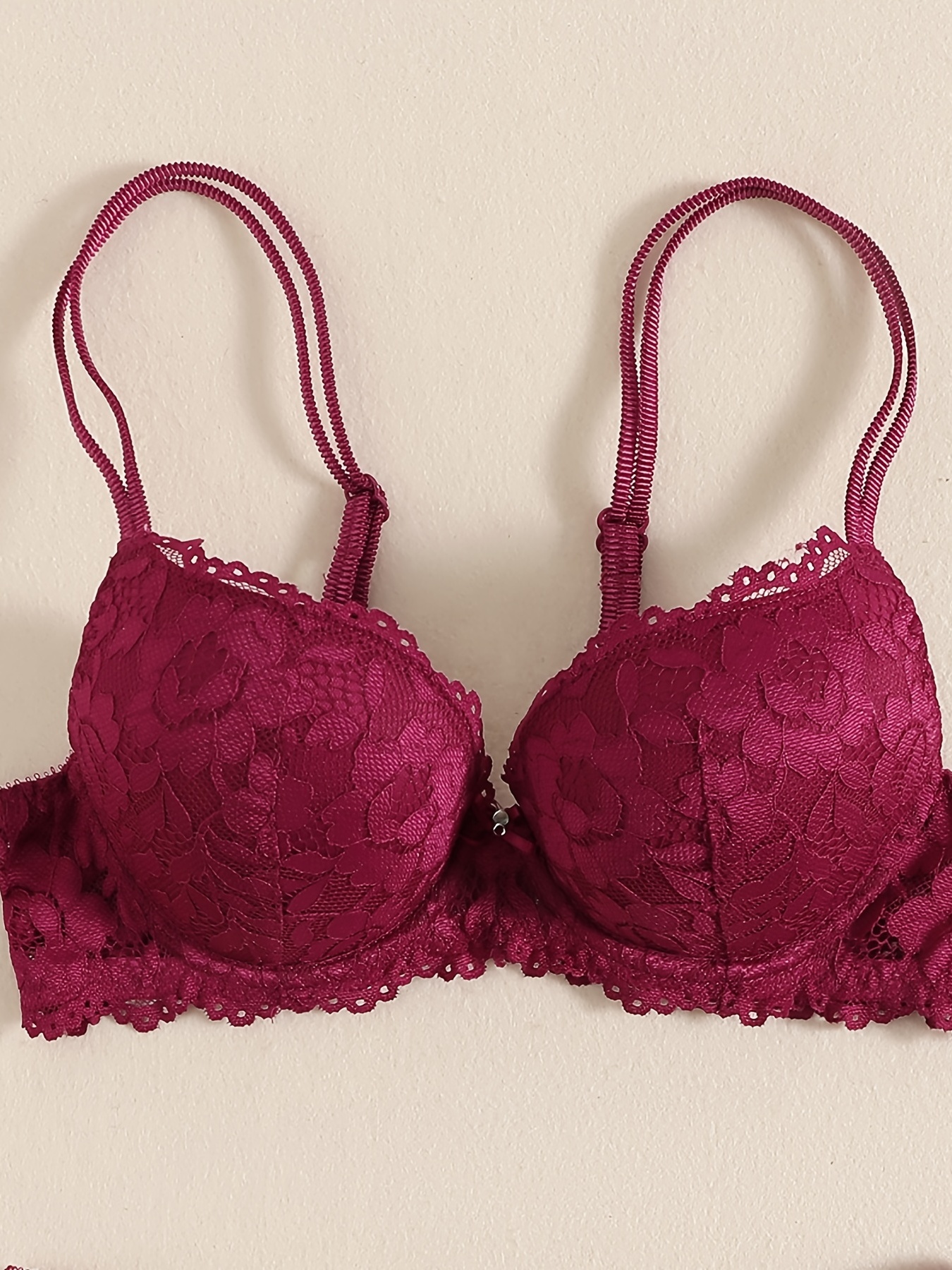 Lace Mesh Hollow Everyday Bra Comfort Mature Double Strap - Temu