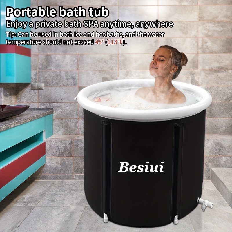 Vasca da bagno pieghevole portatile per adulti, 115 cm, vasca da bagno  pieghevole in PVC e SPA, vasca da bagno pieghevole in plastica, per adulti