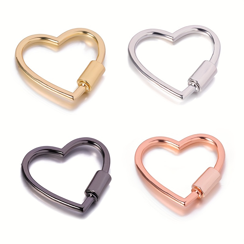 4 Pezzi Portachiavi A Forma Cuore Moschettone Clip In Lega - Temu Italy