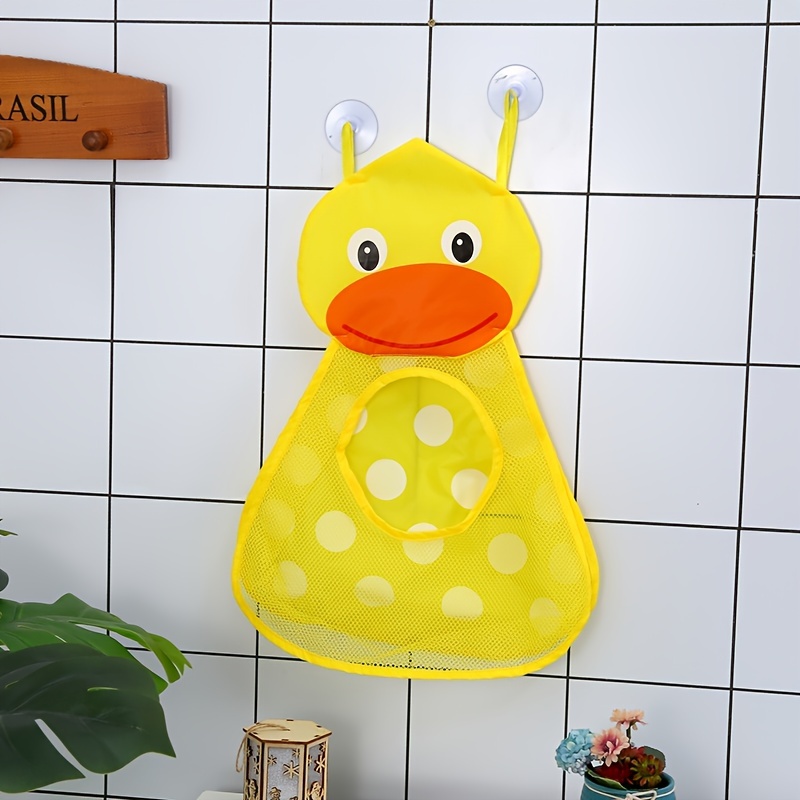 1pc Cartoon Shaped Bath Toy Organizer With Suction Cup, Bathtub Storage  Basket For Kids' Toy