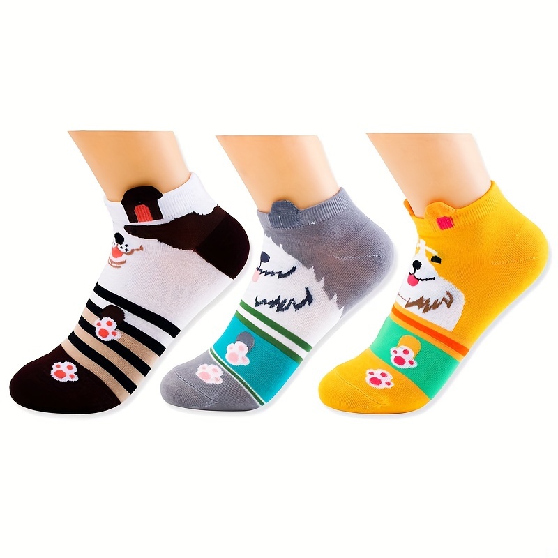 1Pair Women Fashion Lovely Socks / Girls Cute Cartoon Sock / Breathable  Short Ankle Socks