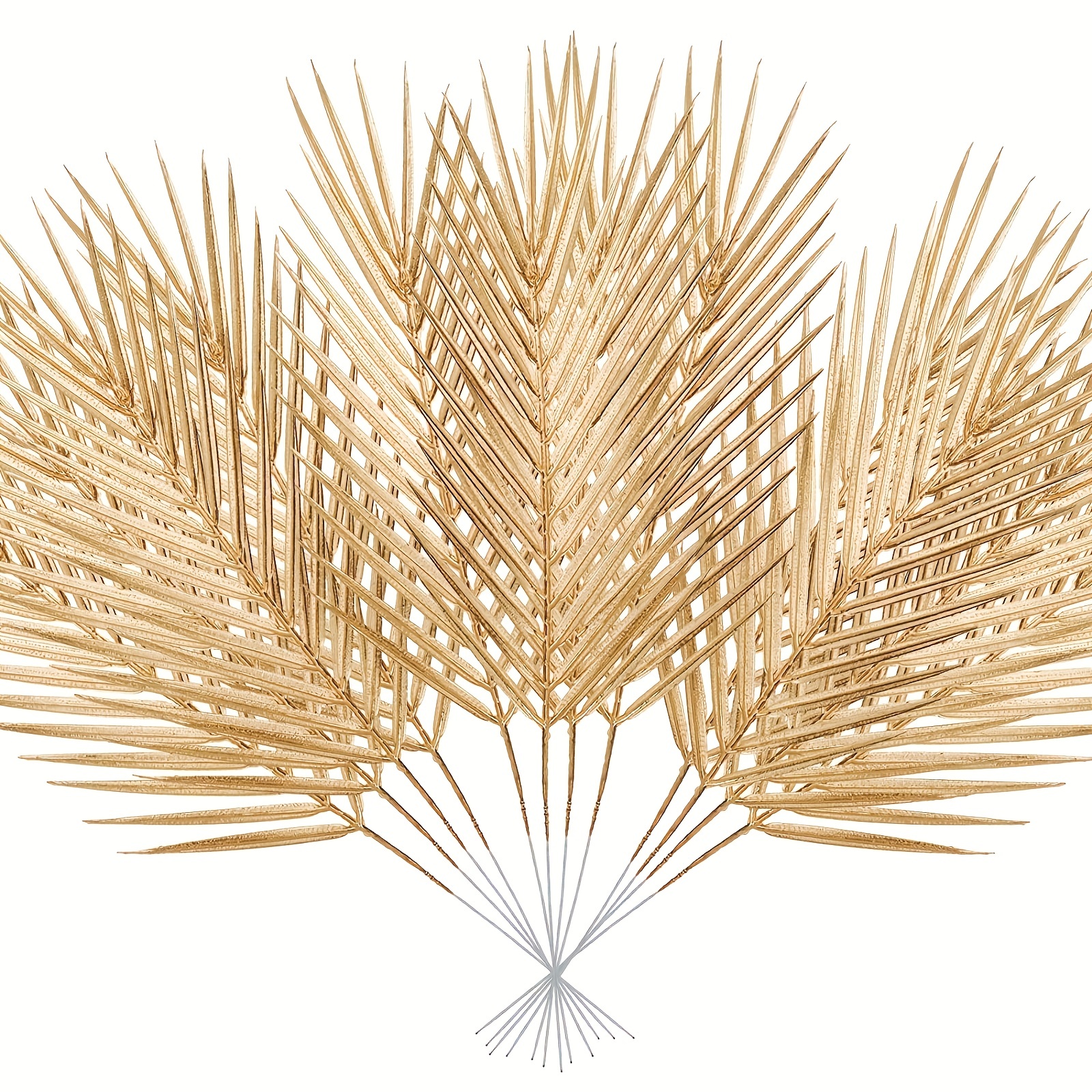 Golden Artificial Palm Leaves Add A Touch Of Tropical Flair - Temu