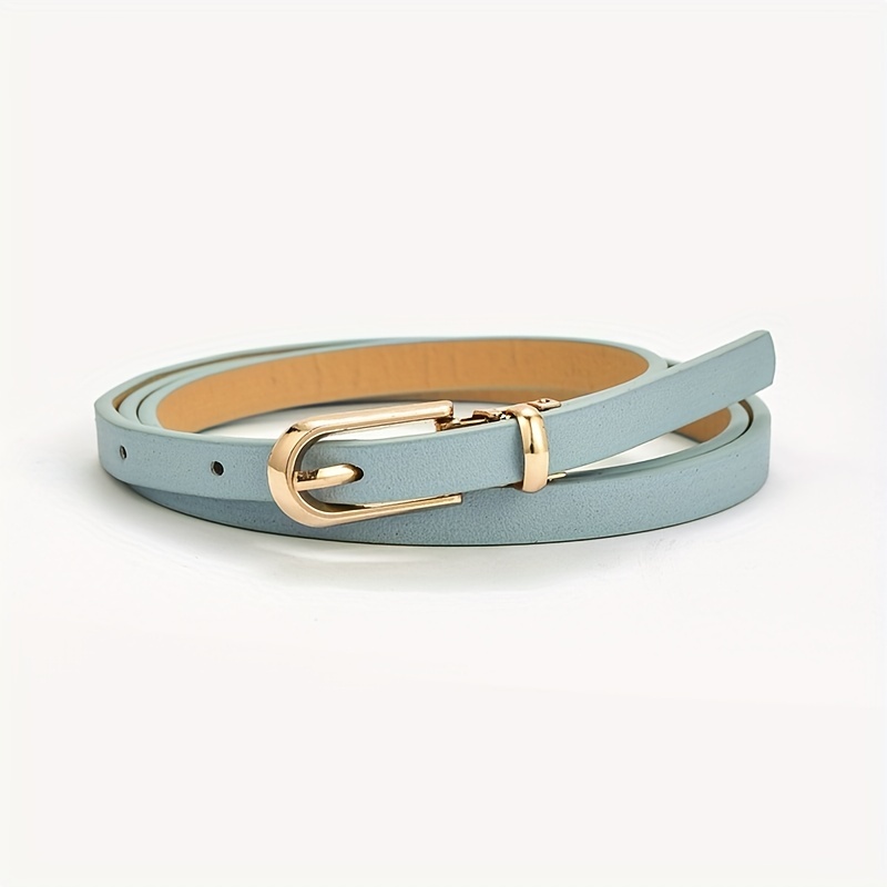 Leather Belt Women Belts for Women Skinny Belt Blue Leather 