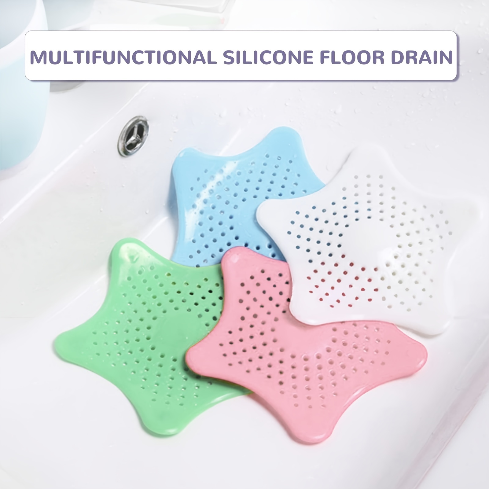 Hair Drain Catcher, Silicone Hair Stopper with Suction Cup, Floor