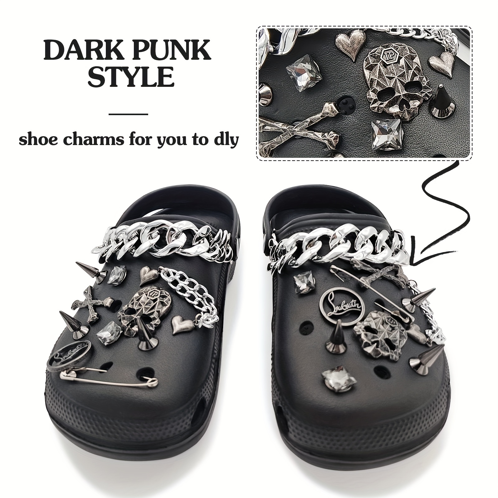 SILVER SPIKE Shoe Charms Shoe Charms Croc Charms Shoe 
