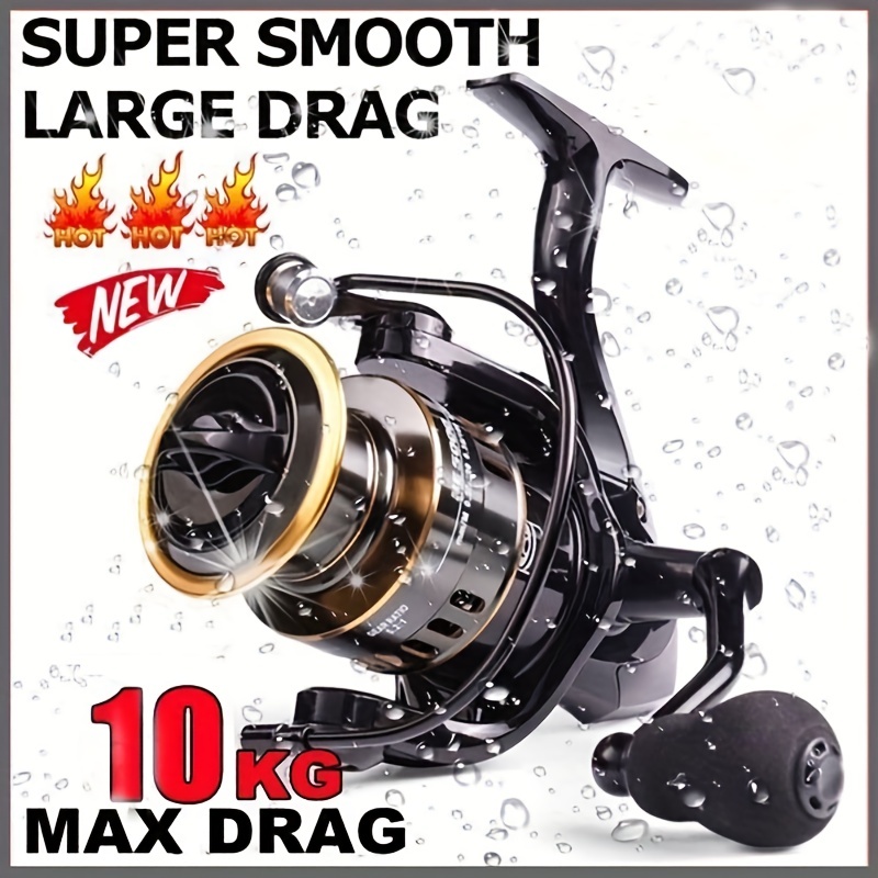 SAMOLLA 1pc Ultralight 5.5:1 Gear Ratio Spinning Reel, 12+1 BB Metal  Fishing Reel, 7-12kg/15-26lb Max Drag For Saltwater