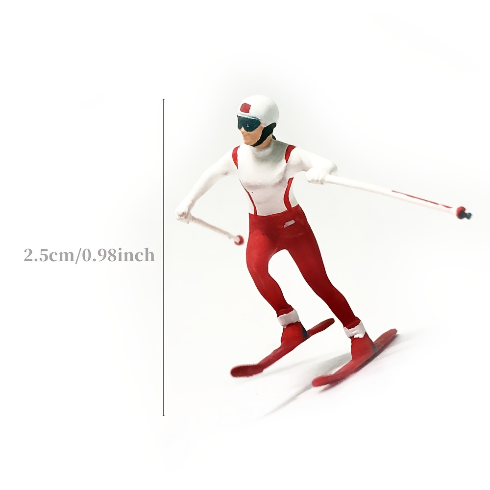 1:64 Scale Miniature Model Skiing Figures Micro Landscape Scenes