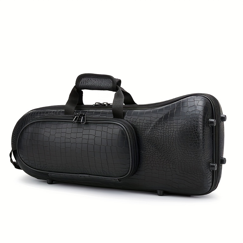 1pc 小型楽器ケースバッグ、軽量で持ち運びや肩にかけることができ、大容量のブラス楽器ボックス、ポータブルで耐圧性があり、しっかりとした保護があります。