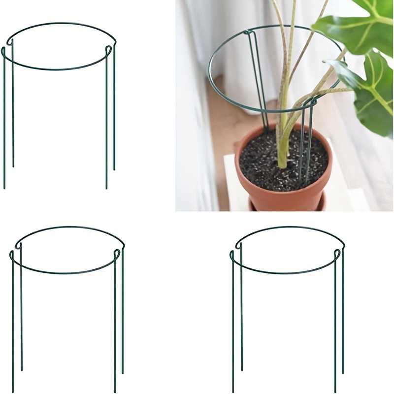 

4pcs, Garden Plant Support Stake, Metal Half Round Tall Plant Support Ring Hoop, Plant Cage For Tomato,peony,vegetable And Flowers Vine (9.5inch X 15.7-inch)