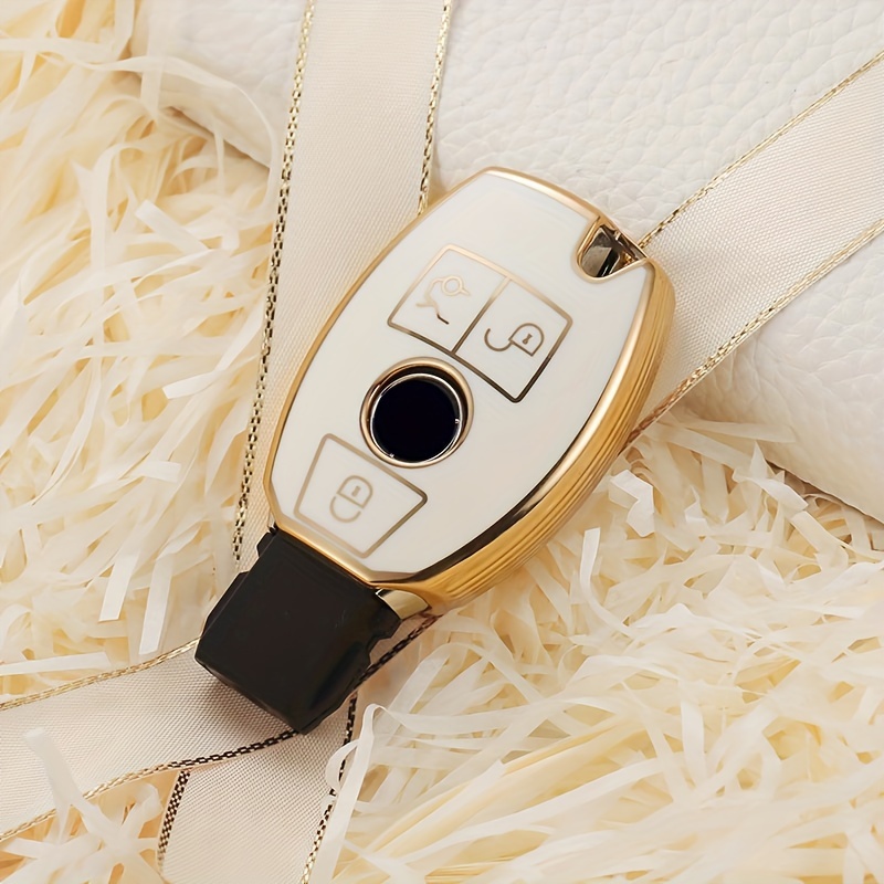 Leather Strap Car Key Case Cover for Mercedes Benz W204 W211 Cla