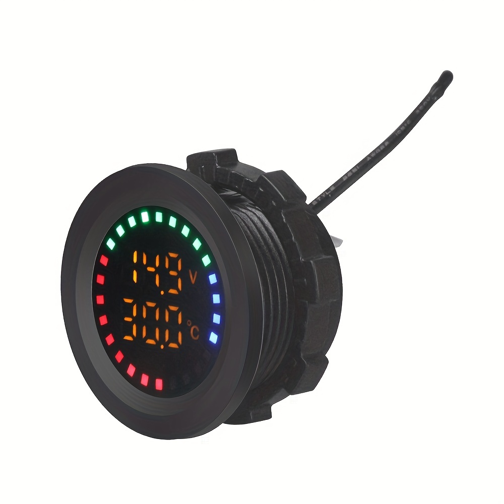 

1pc 12v-24v Universal Car Motorcycle Boat Led Color Screen Temperature Voltmeter Monitor Gauge Display Car Accessories